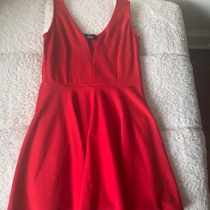 lulus red skater dress